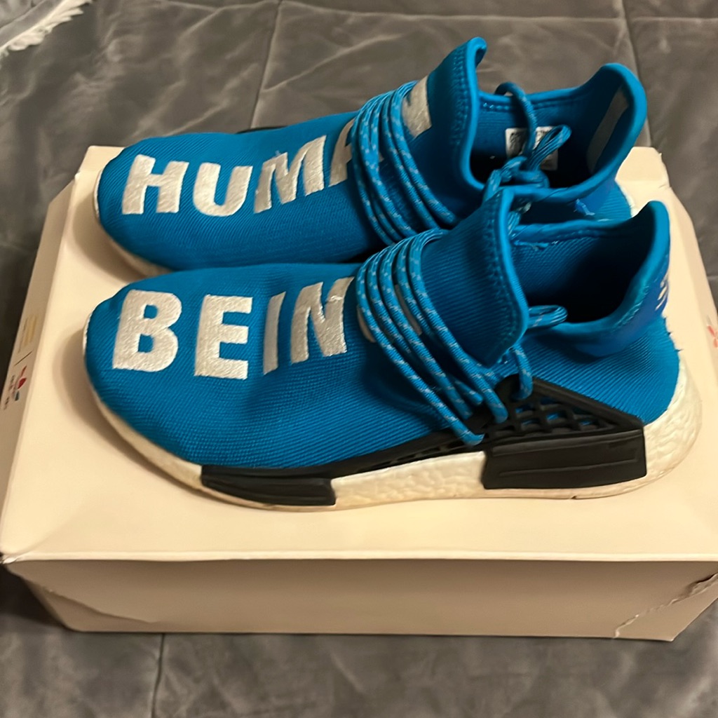 Adidas Human Race Pharrell Hu Sharp Blue Size 7.5